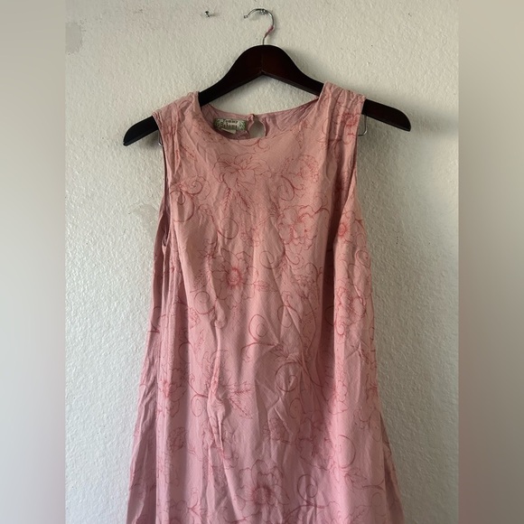 Tommy Bahama Silk Sundress Women 12 Pink Sleeveless Floral Lined Y2K Fairycore - Picture 3 of 14
